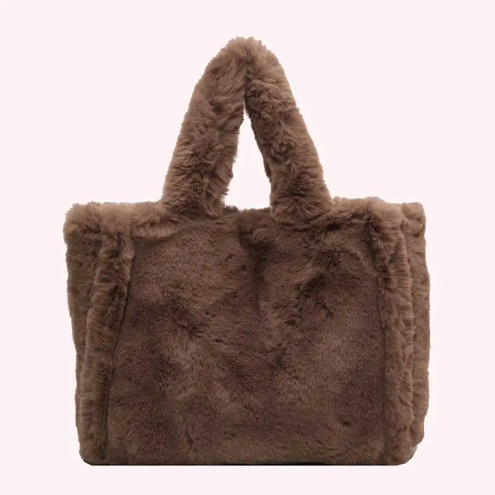 

Женские пушистые сумки-тоут, мягкая плюшевая сумка на плечо, милая сумка-хобо из искусственного меха, модная дорожная рабочая сумка большой вместительности