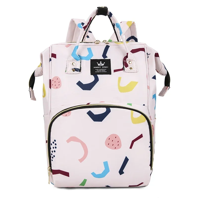 Mochilas de impressão Oxford com zíper para mulheres, grande capacidade, anti roubo, múltiplos bolsos compartimento para mãe e bebê sacos, novo, 2024