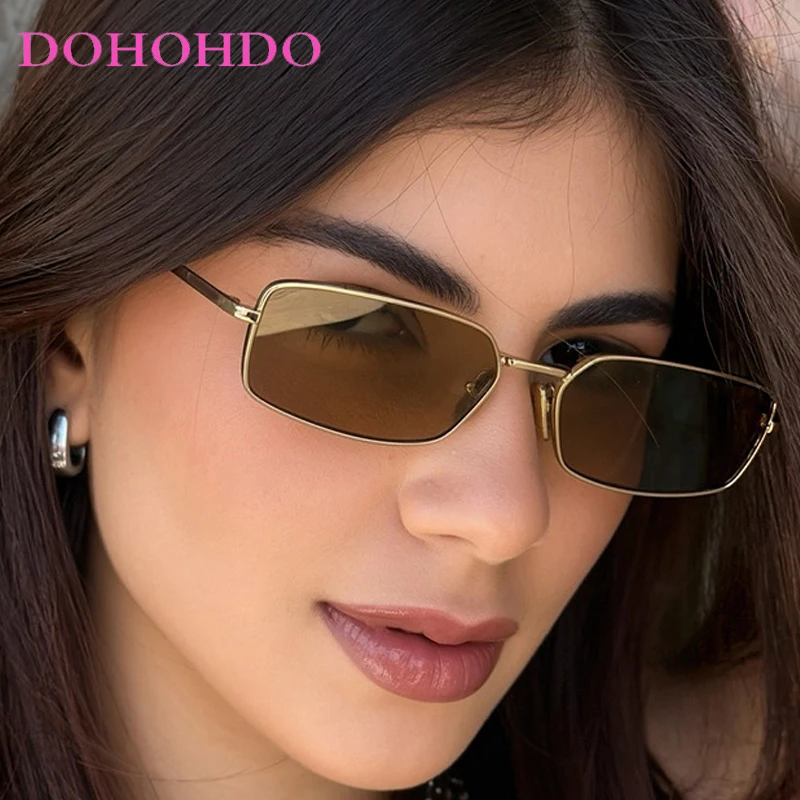 

Fashion Small Rectangle Sunglasses Men Women Vintage Driving Sun Glasses Luxury Brand Metal Frame Eyewear Lentes De Sol UV400