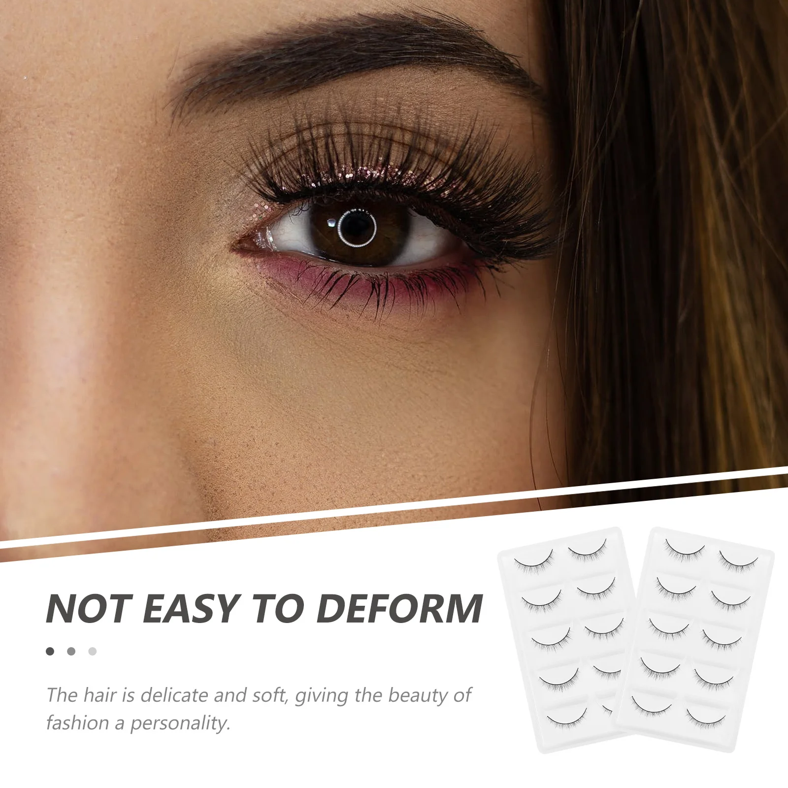 

10Pairs Creative Eyelashes Natural Dense Fashion Fake Eyelashes Easy to Use for Photography Parties Eye Makeup Supply