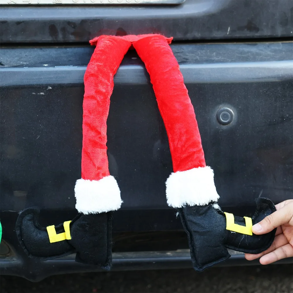 عيد الميلاد مخطط قزم الساق سيارة الديكور العالمي السيارات الخلفي جذع الباب الساق قلادة عيد الميلاد قزم الساقين شجرة معلقة ديكور الإكسسوارات #4