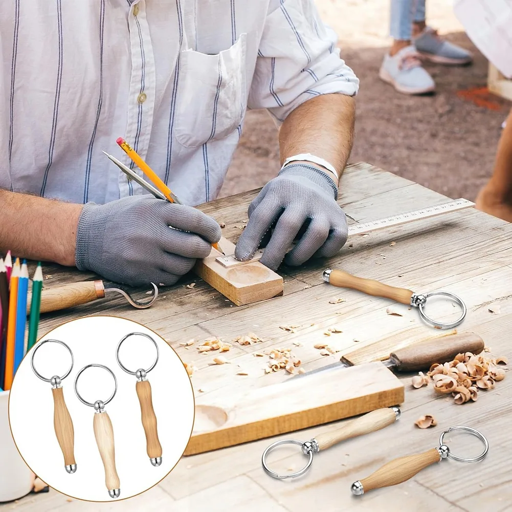 REST Keychain Kit Wood Turning Accessories Mandrel Wood Turning Keychain Suitable for Woodworking Gifts Silver