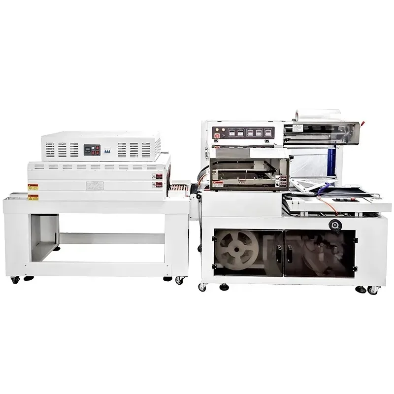 

Automatic heat shrinkable film plastic sealing packaging machine pof heat shrinkable film cover film machine, automatic sealing