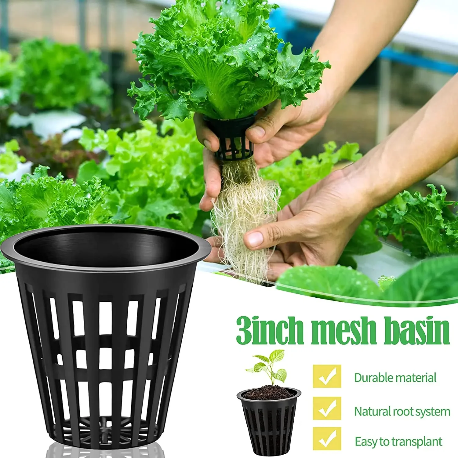 20PCS Hydroponic colonization Mesh Pot Net Cup Basket Hydroponic Aeroponic Planting Grow Gardening Planter Clone Colonization