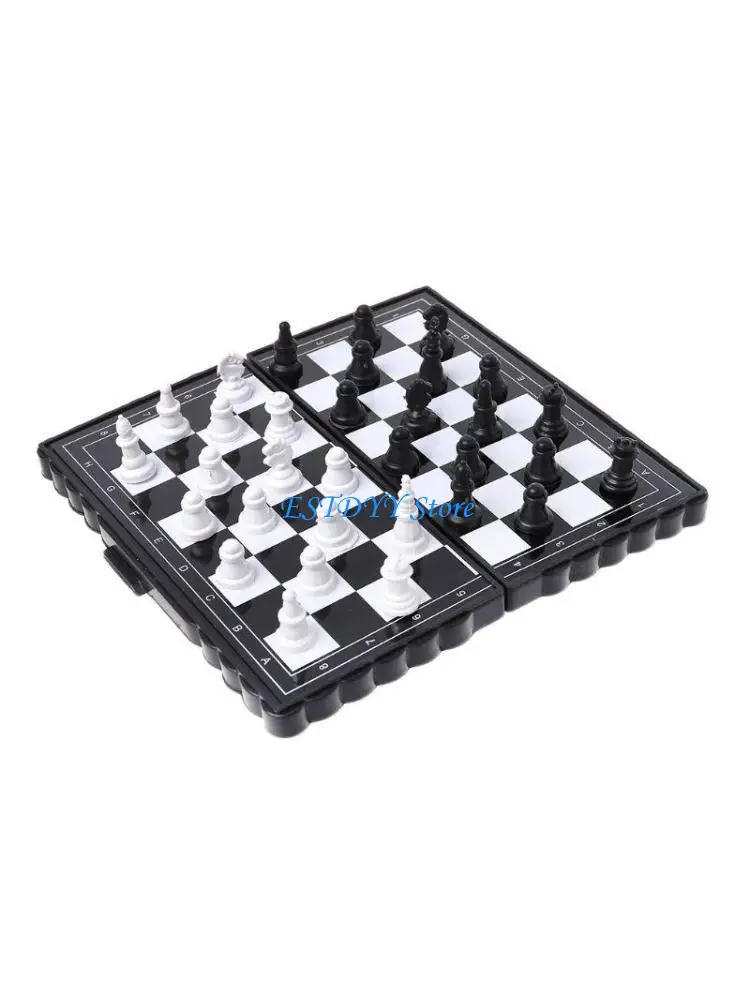 G6DE Plastic Foldable Chess Board Games Checker Puzzle Game Birthday Gift Kids Adults