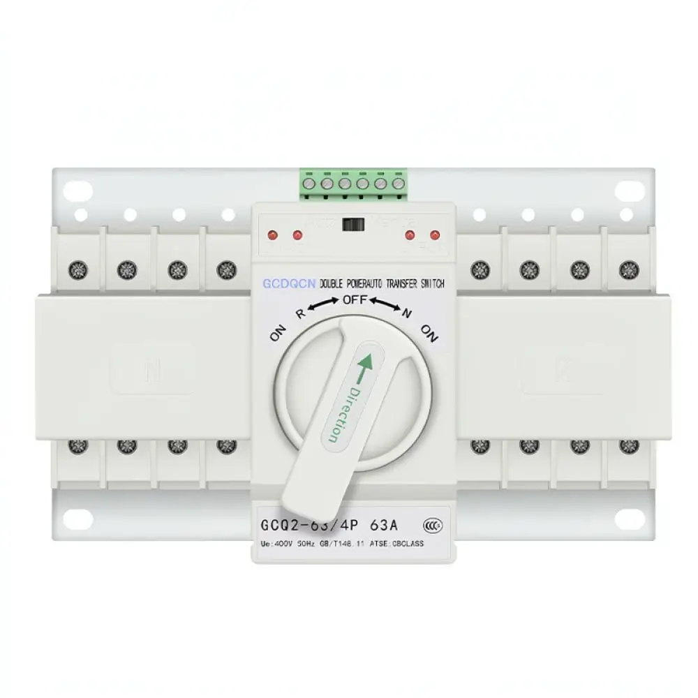 4P ATS Automatic Transfer Switch Dual Power 63A 100A 125A Household Industrial Emergency Backup Electrical Selector