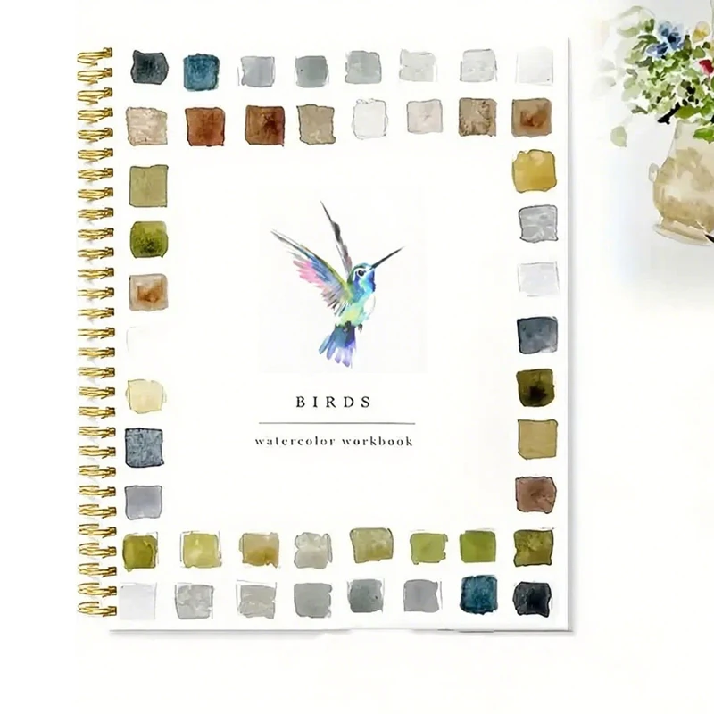 مجموعة ألوان مائية مكونة من 12 لونًا، فرش مصنف ألوان مائية، لوازم الرسم الفنية، كتب التلوين للمبتدئين