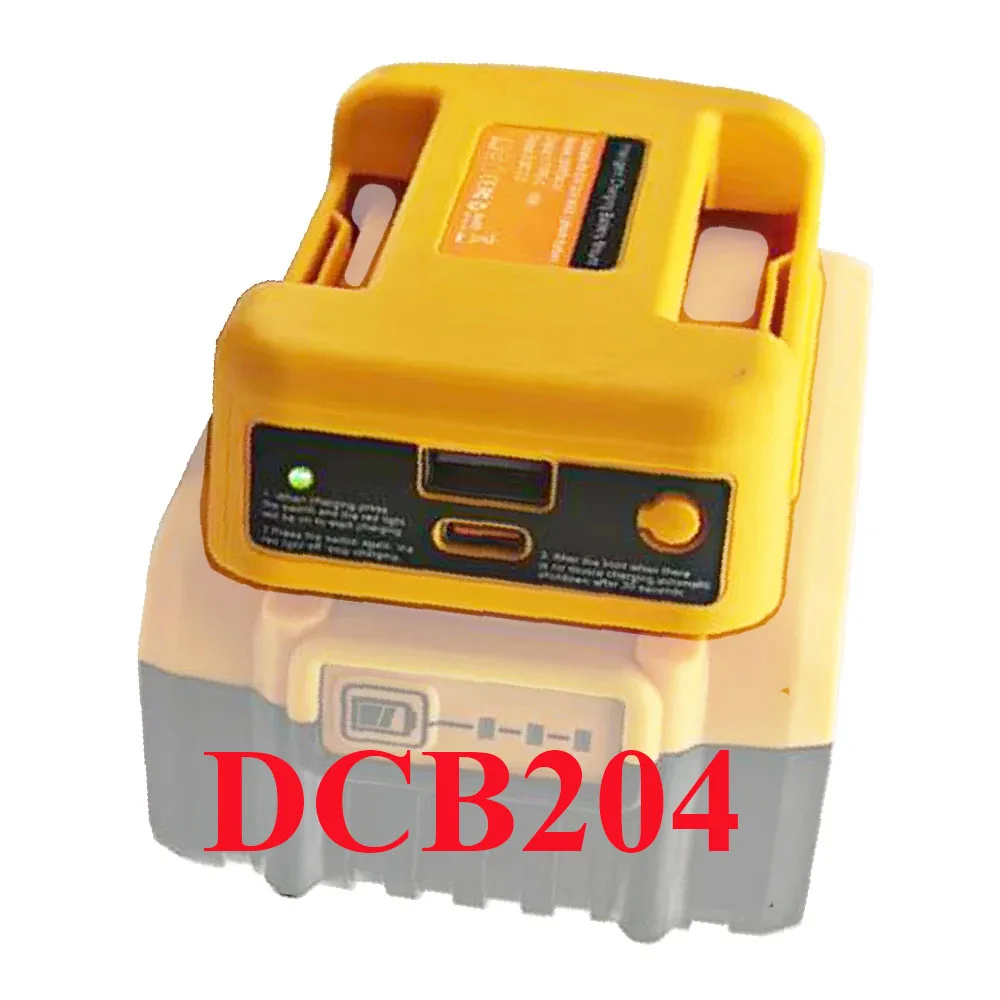 Adaptador de Energia USB Tipo C para Bateria de Lítio DeWalt 18V e XL 20V, Carregador para Laptop e Celular com Fivela de Cinto