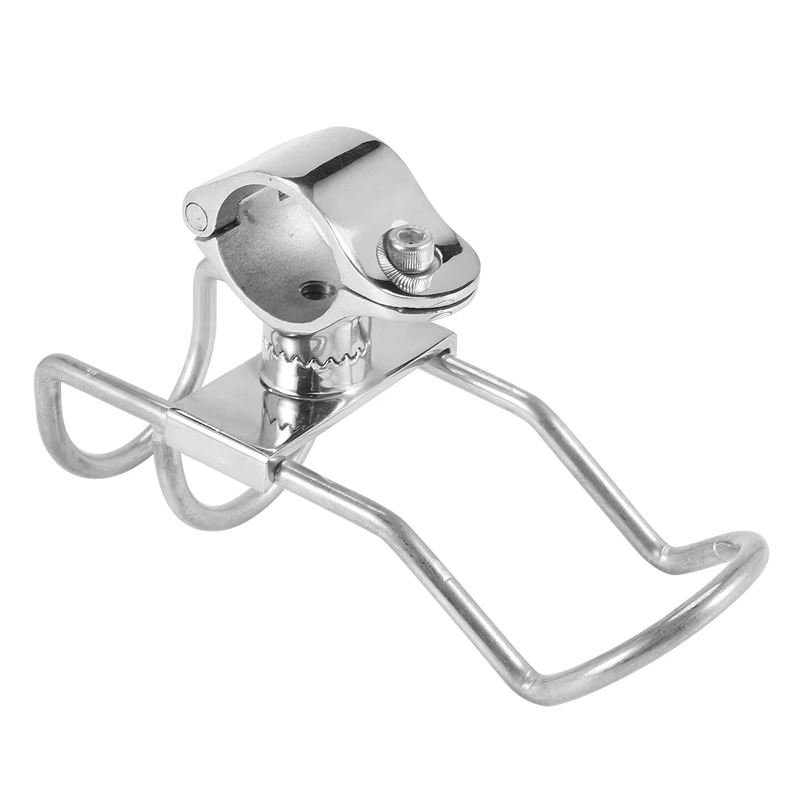 1PCS Stainless Steel 316 Fishing Rod Rack Holder Pole Bracket Support Clamp On Rail Mount Boat Accessories