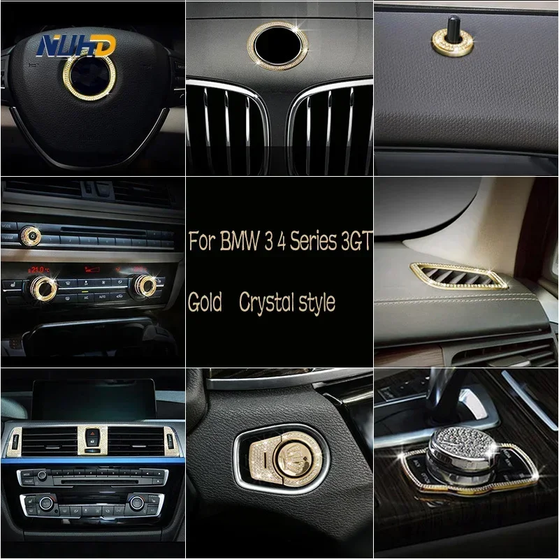 

Car Center Multimedia Cover Trim Patch Steering Wheel Interior Stickers Accessories For BMW 3 4 Series 3GT F34 F30 2013-2018