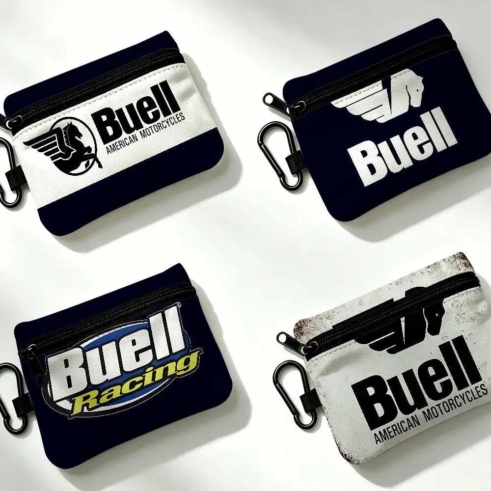 Buells Portable Oxford Fabric Mini Wallet Carabiner Design Small Coin Bag For Cards Keys Earphones