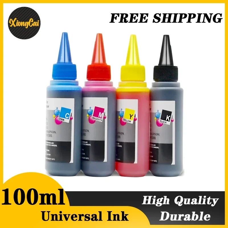 5 Bottles 4 Colors Universal  Ink Compatible for Epson for Canon for Brother for Hp all models Inkjet Printers free shipping