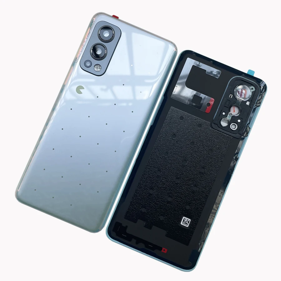 Eine nord2 hintere gehäuse abdeckung für oneplus nord 2 5g one plus rücktür glas reparatur batterie gehäuse logo kamera objektiv kleber