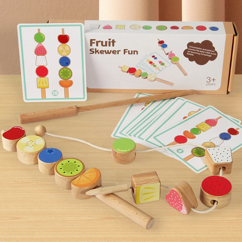 Grânulos de madeira mastery kit lógica jogo pensando treinamento empilhamento blocos cor forma correspondência laço grânulo para meninos meninas natal