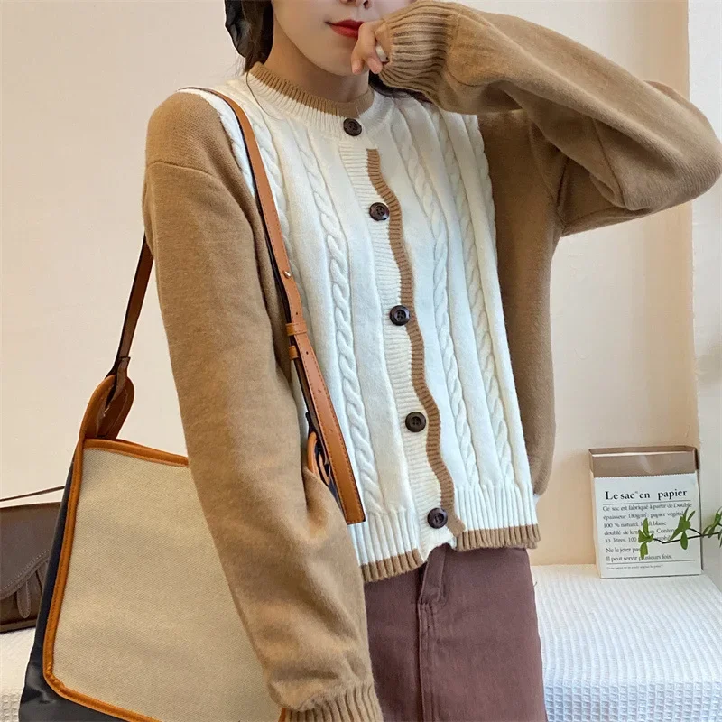 Korean Fashion Frauen Strickjacke Weichen Pullover Mantel Wärme Günstige Großhandel Lange Hülse Top Gestellte Jacke Herbst/Winter 2022