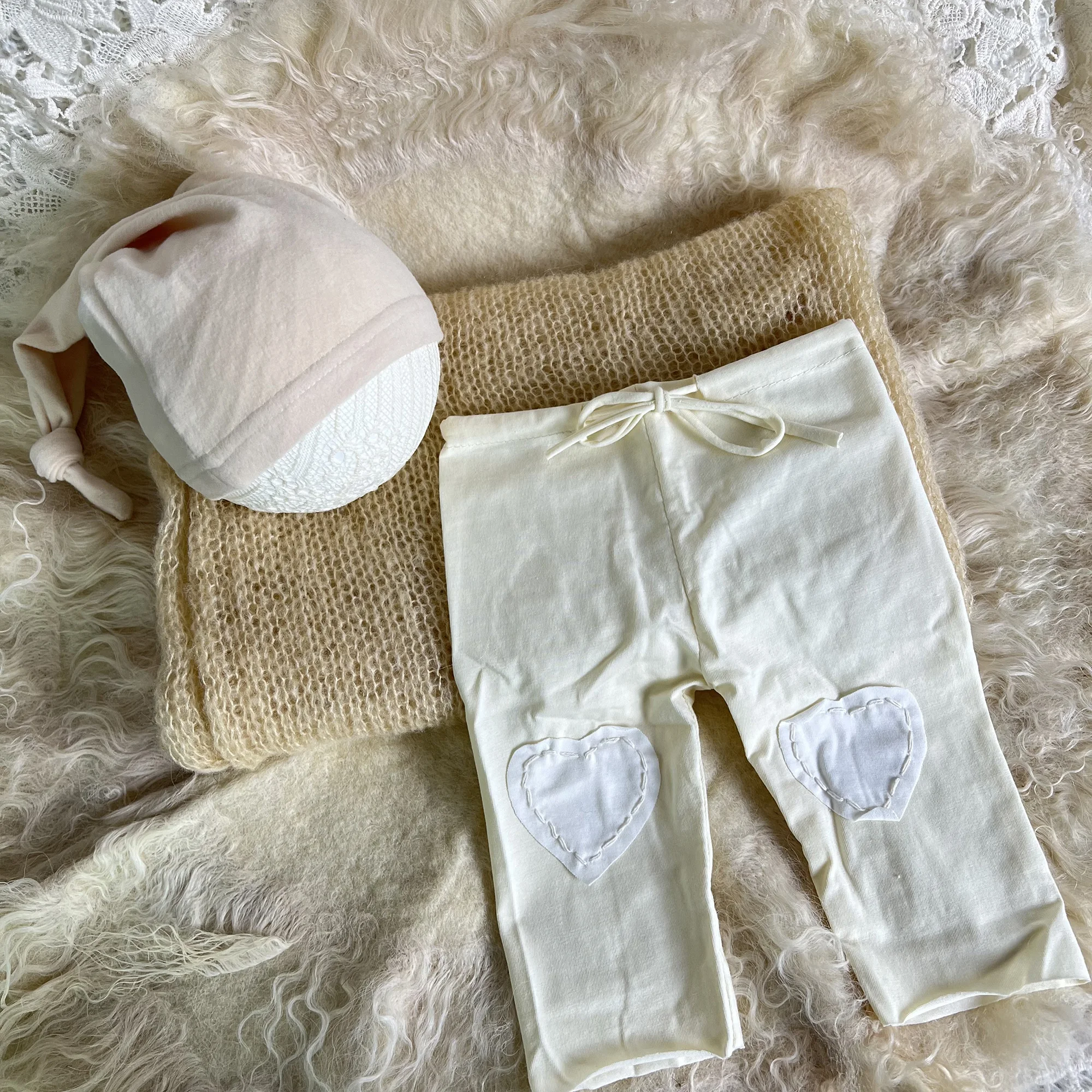 Newborn Pants with Wrap Hat 4PCS/Lot Infant Toddler Baby Boy Girl Fall Spring Comfortable Clothes Photography Studio Accessories