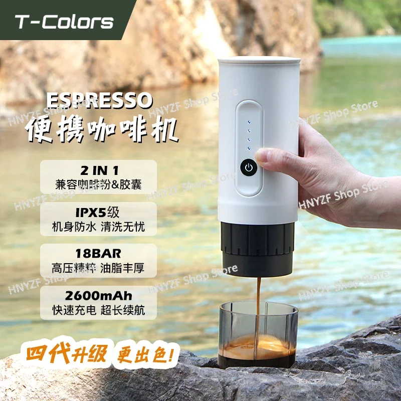 Portable Electric Espresso Machine, Self-Heating, USB-C & Car Charger, 20 Bar Mini Coffee