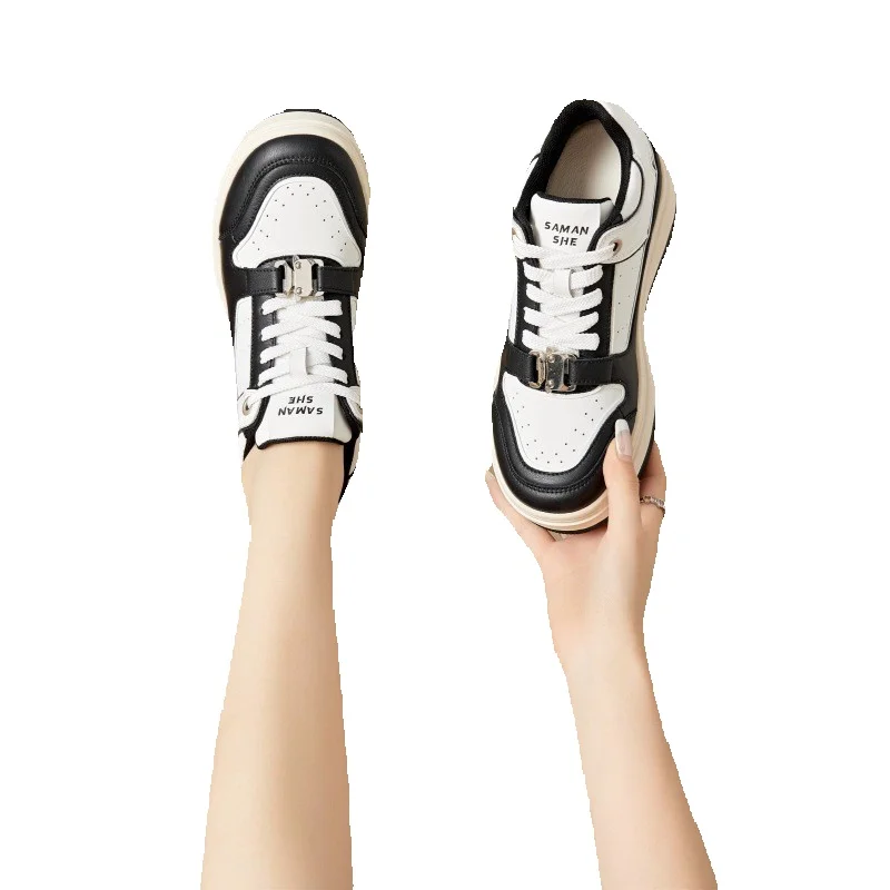 Scarpe da skateboard donna sneakers platform bianche casual_voghion.com