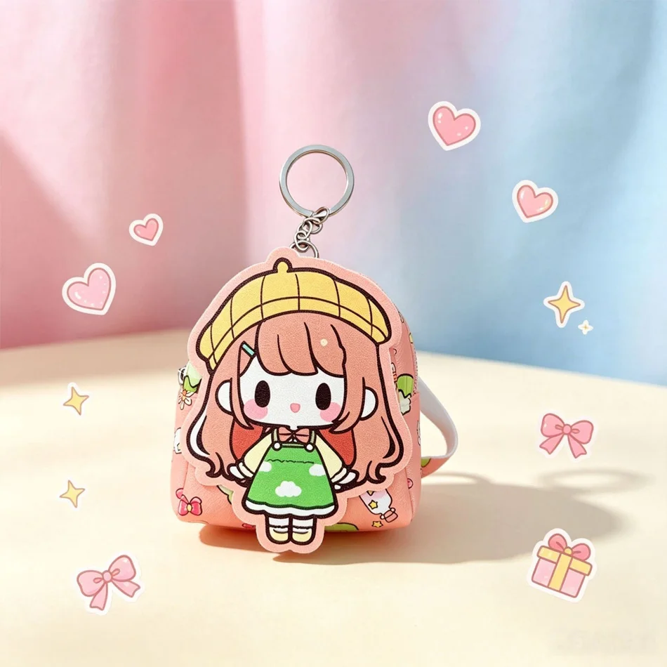 New Cute Little Girl Coin Purse mini Backpack Storage Bag Earphone Key Bag Pendant