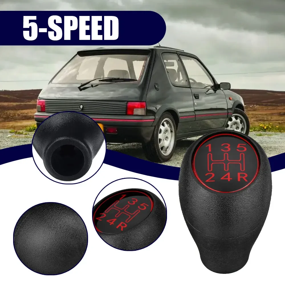 

1Pc Auto Manual 5 Speed Gear Shift Knob Lever Shifter Handle Stick Plastic Car Interior Accessories Peugeot 504 505 309 205 GTI