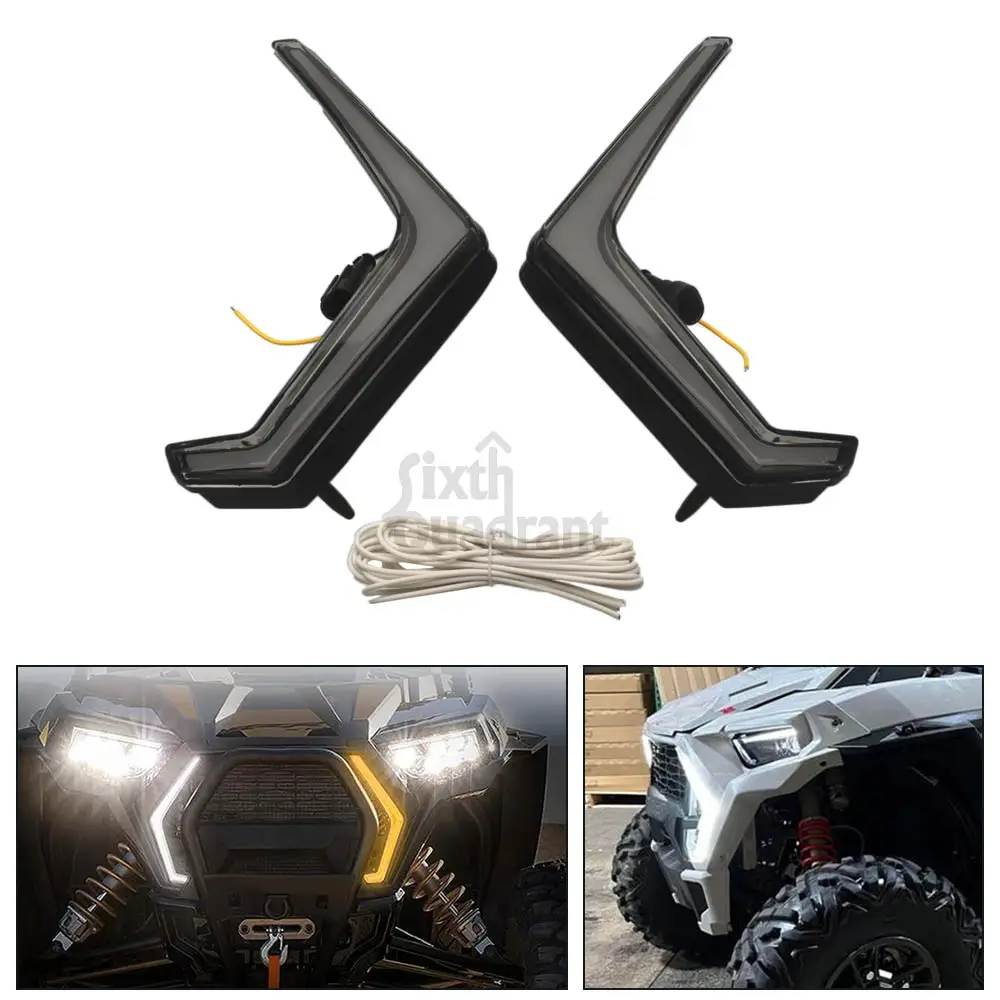 

UTV LED Front Fang Accent Light Turn Signal Lamps Assembly for Polaris RZR Trail S XP Turbo 4 1000 2019-2025