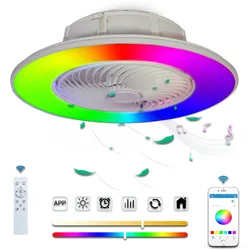 3in1 Tuya Smart Led Electric Fan Ceiling Lamp 2.4g Wifi App Control Ceiling Chandelier Living Room Kitchen Room Decoration