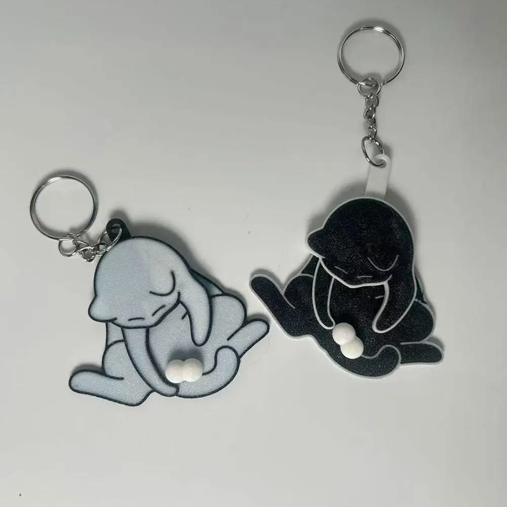 Брелок для ключей с яйцом и котом, креативный забавный вращающийся акриловый кулон для сумки для женщин, брелок для ключей, сумка, аксессуары