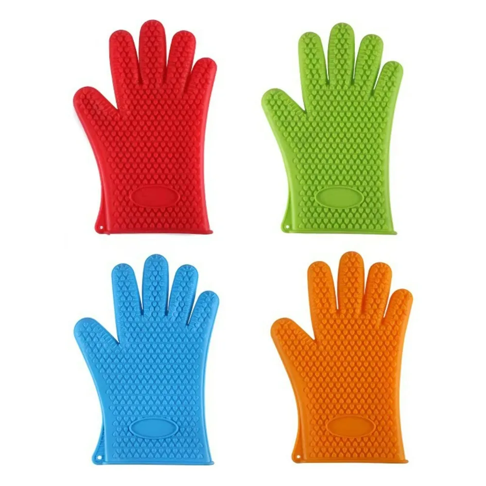 قفازات عازلة للحرارة من السيليكون بخمسة أصابع على شكل قلب - مقاومة للحرارة لفرن الخبز والميكروويف #5