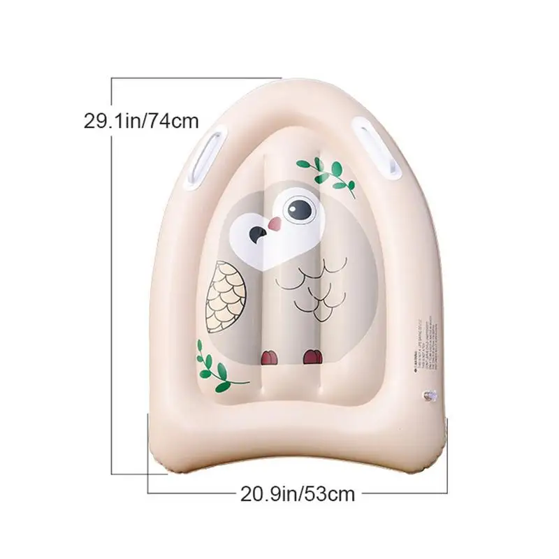 손잡이가 달린 부엉이 프린트 서핑 보드, 수상 스포츠 수영장 팽창식 서핑 보드, 손잡이가 달린 휴대용 바디 보드, 미니 서핑 보드