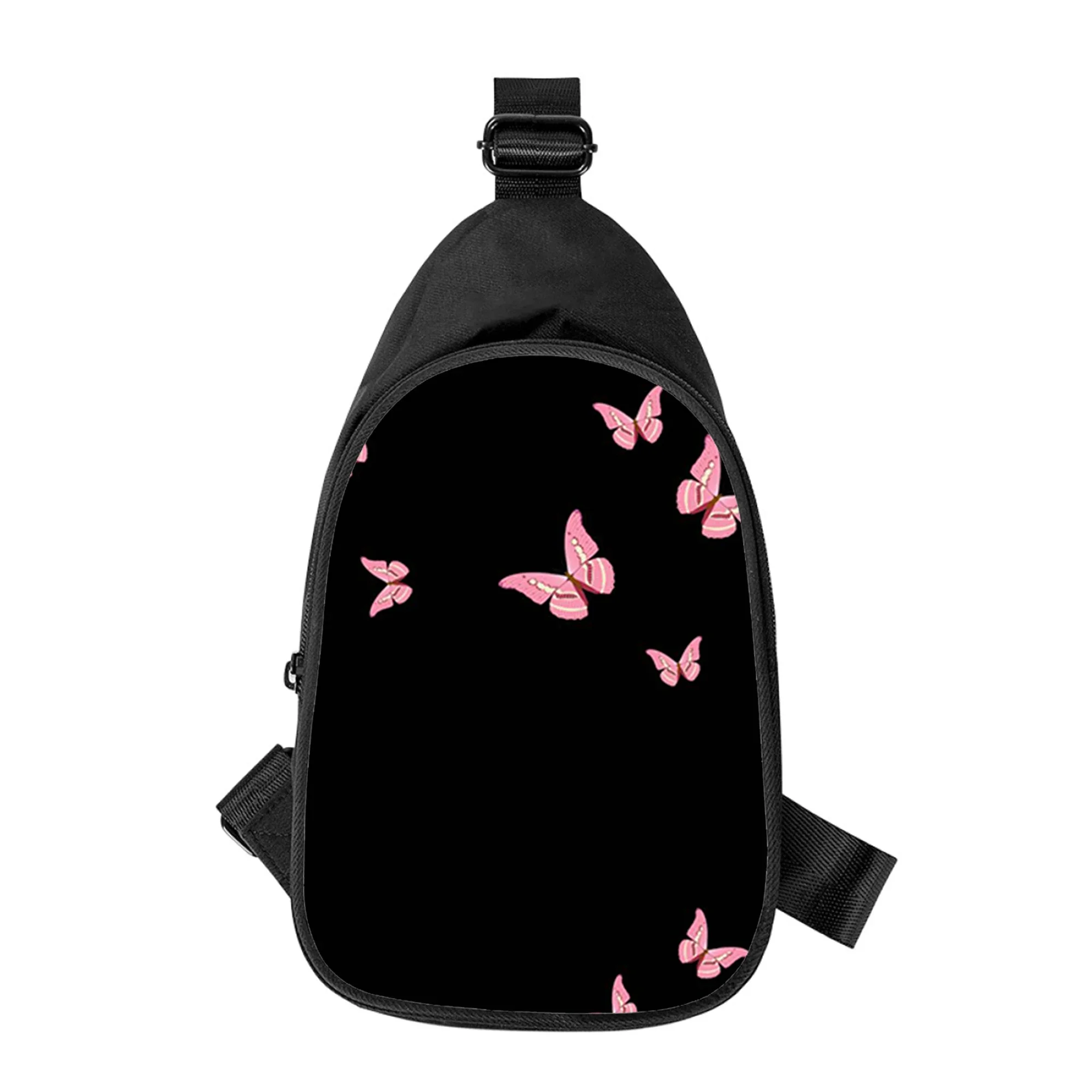 Sac de poitrine à croix papillon imprimé 3D pour hommes et femmes, sac de taille d'école, sac de poitrine masculin, peinture bleue, initié en alertes onale, mari, nouveau