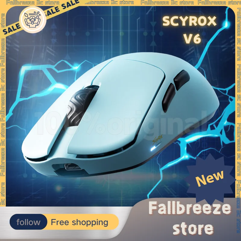 Scyrox V6 Mouse Gaming Mice Lightweight Wireless Mouse Low Latency Ergonomic Mouse Customized For Esports Gamer Pc Accessories