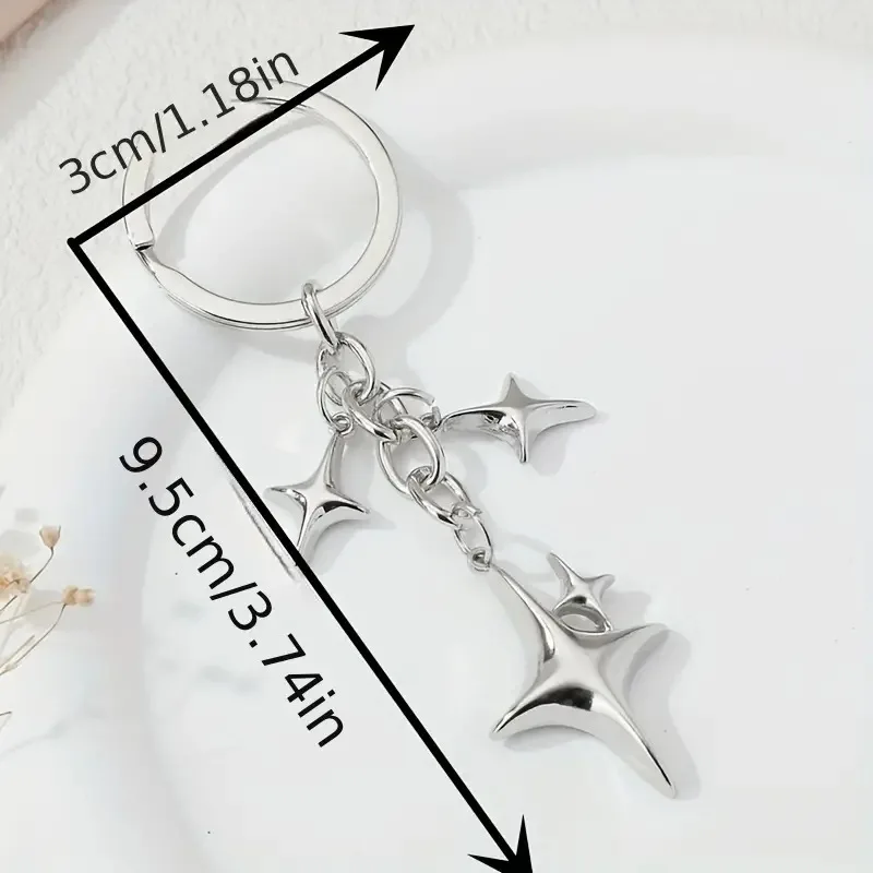 Fashion Stars Moon Alloy Keychain Key Chain For Women Men Gold Silver Color Couple Keychain Daily Jewelry