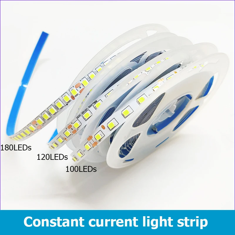 3 Meters SMD2835 strip 7MM 100LEDs 120LEDs and 180LEDs constant current LED ribbon single color 3000K 6500K flexible LED belt