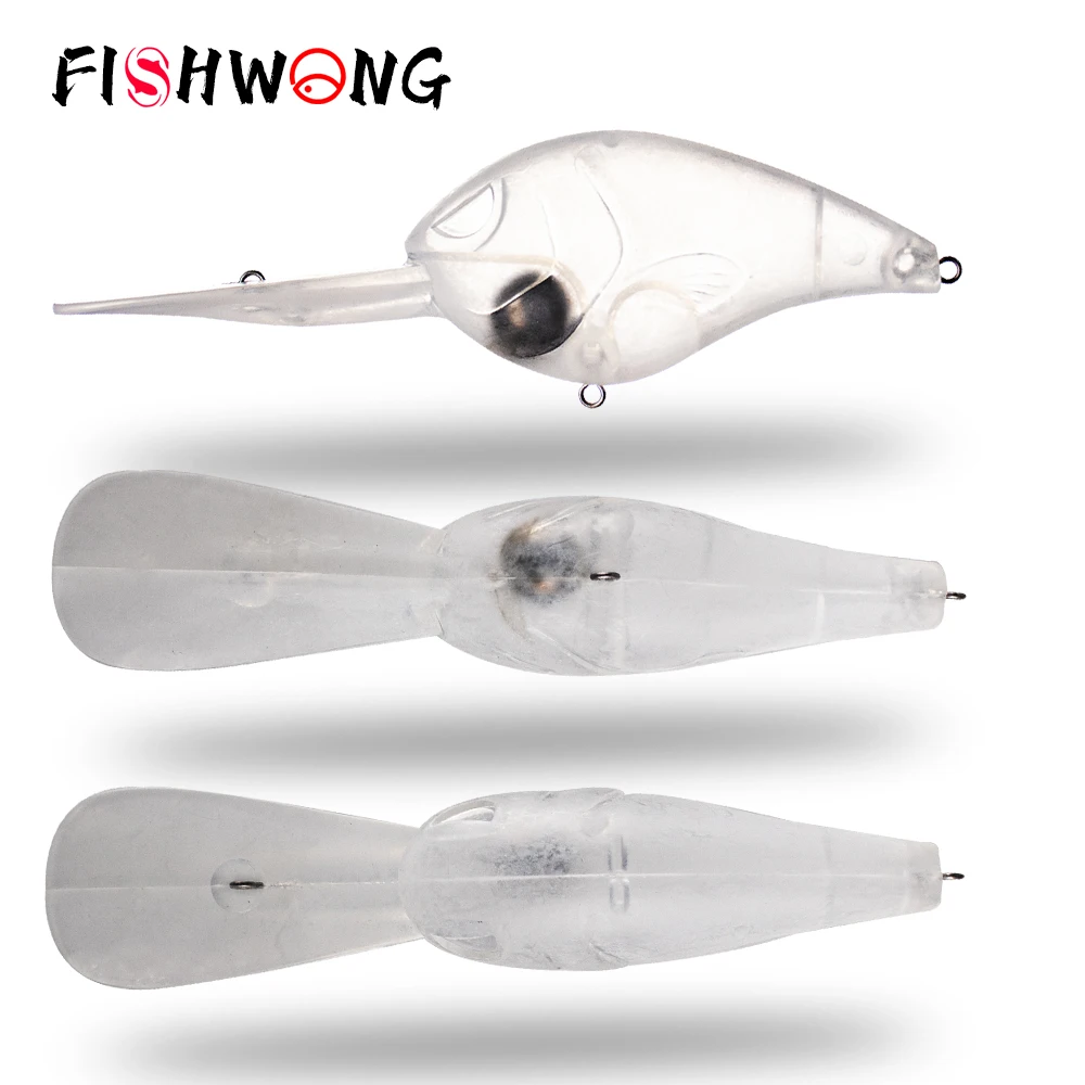 

FISHWONG 10PCS / LOT Deep Water Crankbait Big Unpainted Crankbait Blank Lure 13CM 25G Artificial Hard Bait Fishing Body Lure