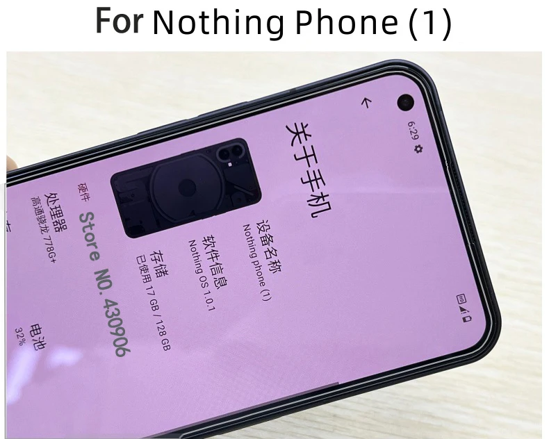 For Nothing Phone 1 Screen Protector Screen Coverage High Quality Transparent Tempered Glass Film 2.5D edge 9H Hard 3 Piece/lot