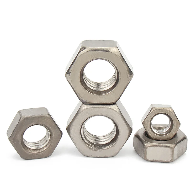 1pcs 5pcs GR2 Pure Titanium Nuts Hex M3 M4 M5 M6 M8 M10 M12 M14 M16 M18 M20 M24