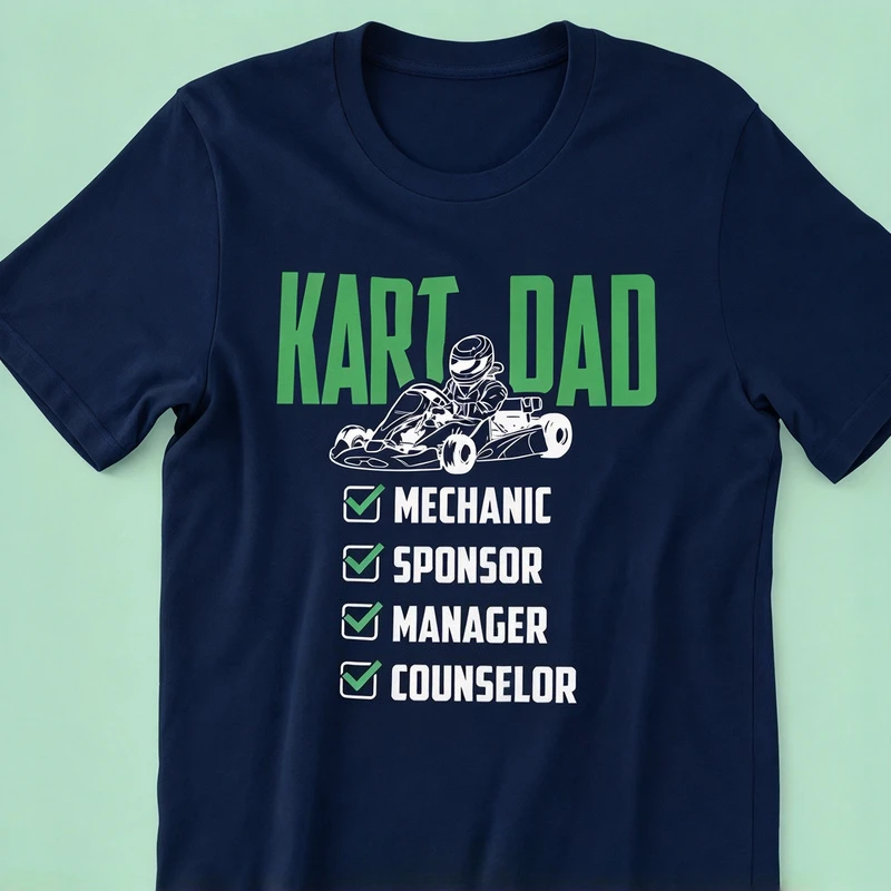 Kart Dad Mechanic Sponsor Manager Counselor Graphic T Shirt Men Go Kart Racing Short Sleeve Tee Fathers Day Gift Harajuku Tops
