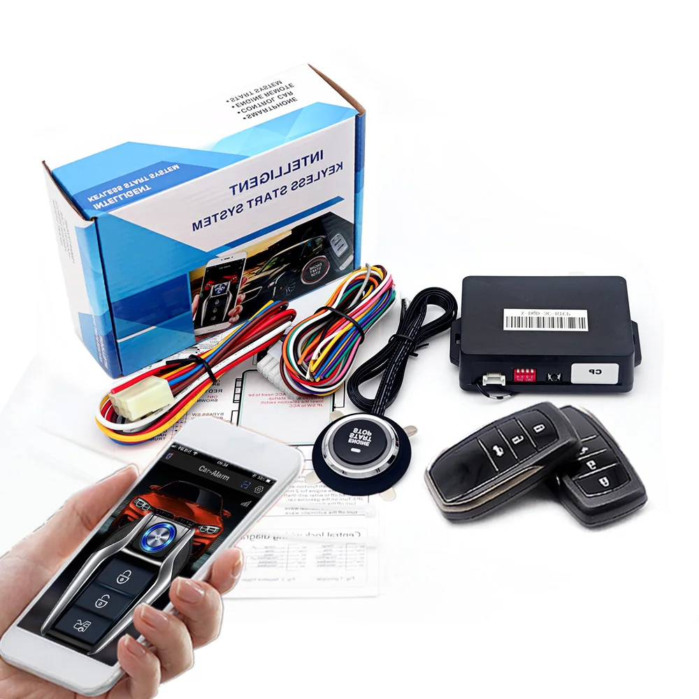 Universal central locking Car alarm with autostart  Start button system start stop car Remote starter kit  Smart key For Toyota