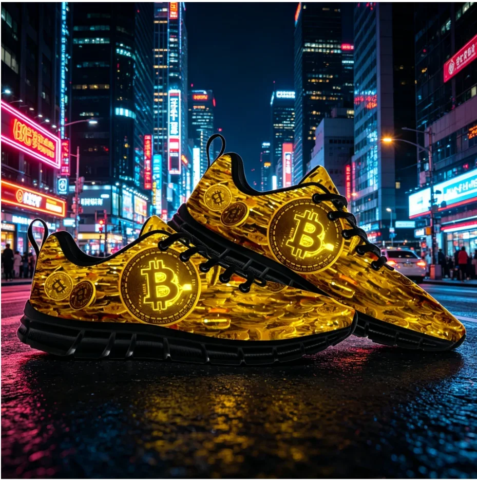 Bitcoin Classic  Theme Barefoot Sneakers Full Print Anti Slip Breathable Unisex Street Shoes