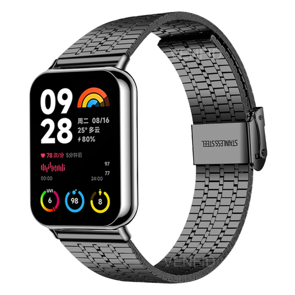 New Stainless Steel Strap For Xiaomi Mi Band 9 8 Pro Mesh Wrist Band Loop For Redmi Watch 5 4 Replacement