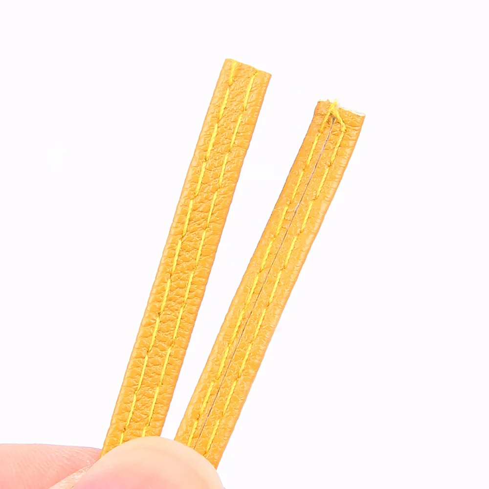 2 m, 5 mm breites, flaches PU-Lederband mit Litschi-Muster, Kunstlederstreifen, Band für DIY-Miniaturpuppen, Geldbörsen, Gürtel und Bastelarbeiten – Detail 4