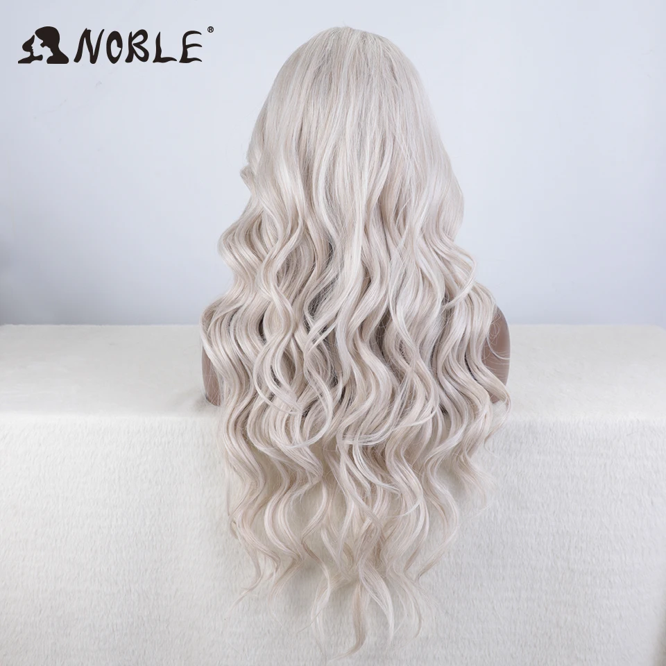 Noble Cosplay Synthetic Lace Front Wigs For Women Long Body Wavy With Baby Hair Lace Wig Brown Ombre Blonde Wigs Heat Resistant