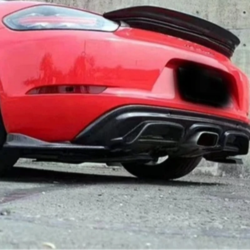 

Высококачественный карбоновый задний диффузор в стиле AS, комплект из трех частей для Porsche 718 Boxster, обвес, накладки на передний бампер, боковые пороги