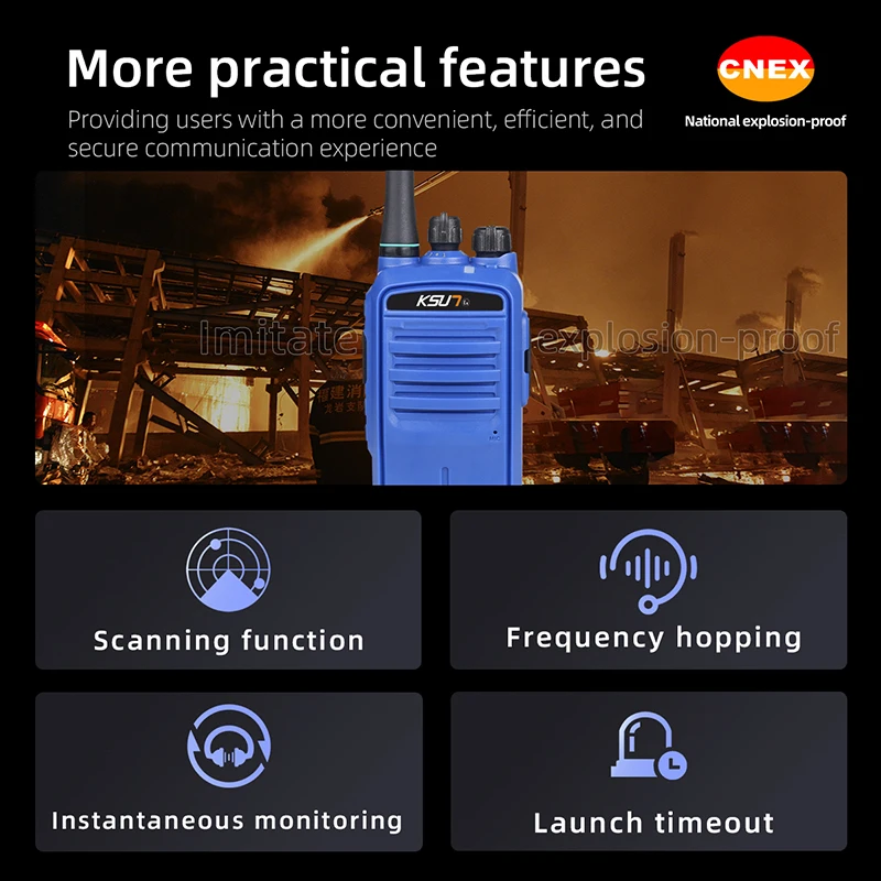 KSUN X1100 SOS جهاز اتصال لاسلكي مقاوم للانفجار راديو اتجاهين للزيت الكيميائي الغاز الطبيعي الإنقاذ من الحرائق صناعة ألغام الفحم
