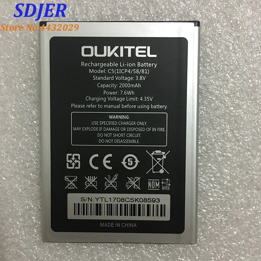 

100% New Battery for Oukitel C5 2000mah Special Spare Battery for Oukitel C5 PRO Mobile Phone