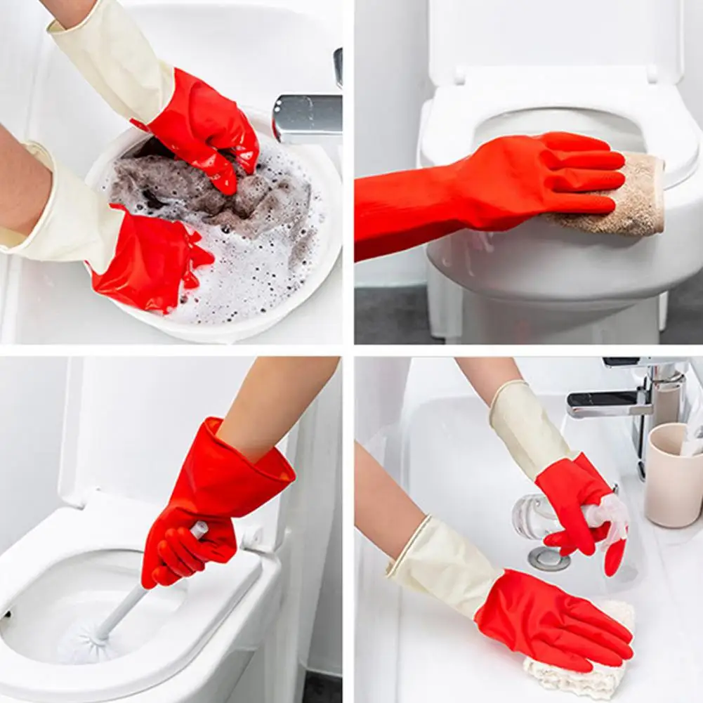 Grease-resistant Gloves Non-slip Dishwashing Gloves Breathable Waterproof Gloves Puncture-resistant Oil-proof for Kitchen Use