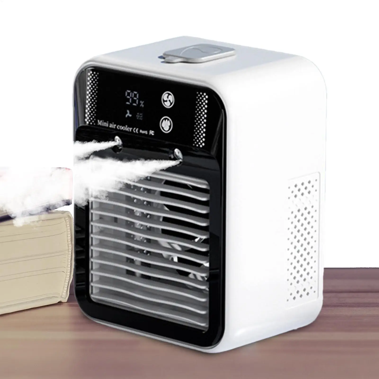 AC Fan For Bedroom Portable Cooling Fan With Mist Quiet Personal Device Cooling Ventilador For Outdoor Floor Bedroom Offices