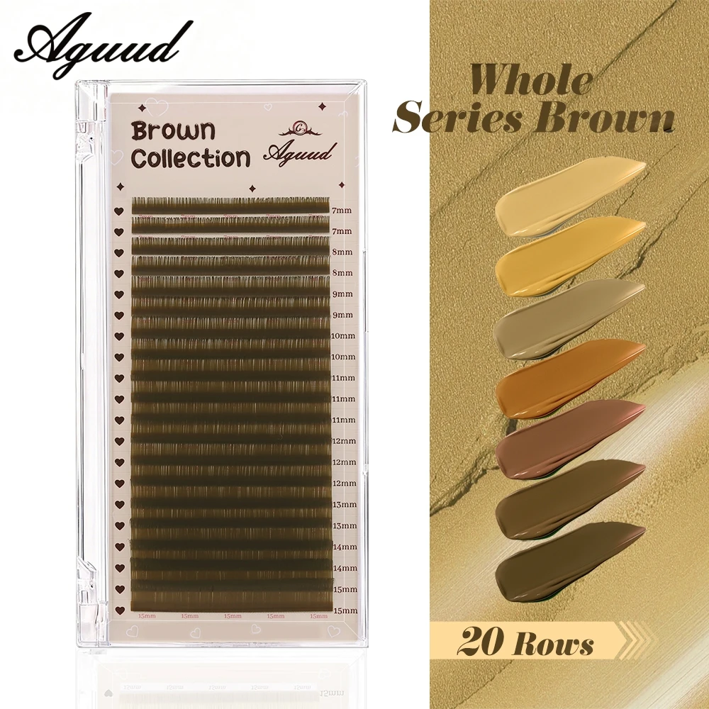 Lash Tile Palette - AGUUD Ekstensi Bulu Mata Cokelat, Bulu
