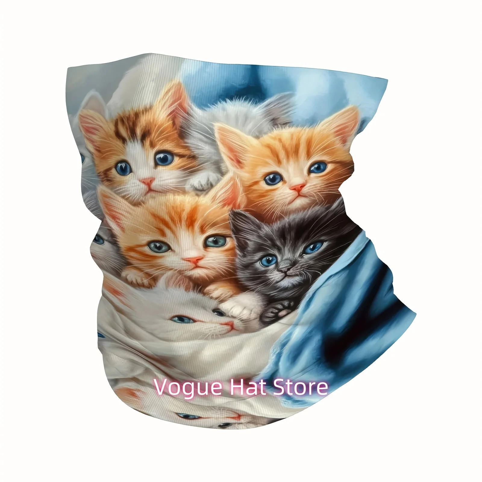Cuddly Kittens, Warm Blanket, Colorful Textile Multi Functional Print Scarf Men Women Unsix Mask Neck Mask Suitable Outdoor and