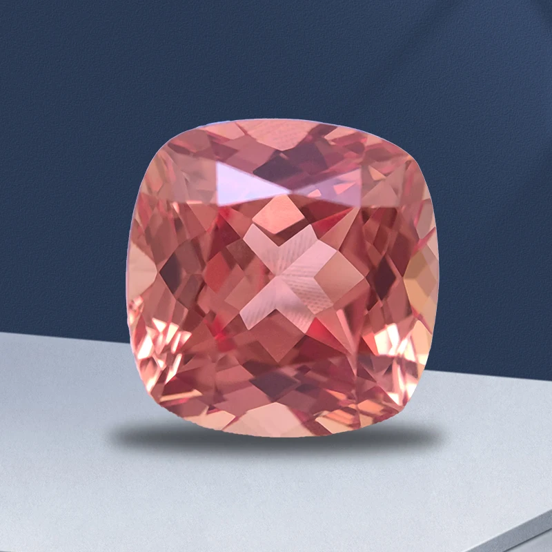 Lab Grown Sapphire Orange Color Square Cushion Shape Gemstone For Charms Diy Jewelry Making Material Selectable AGL Certificate